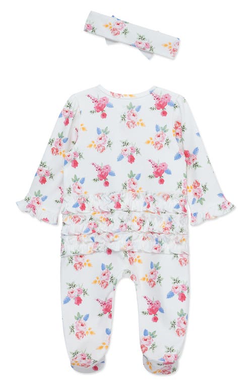 Shop Little Me Floral Cotton Footie & Headband Set