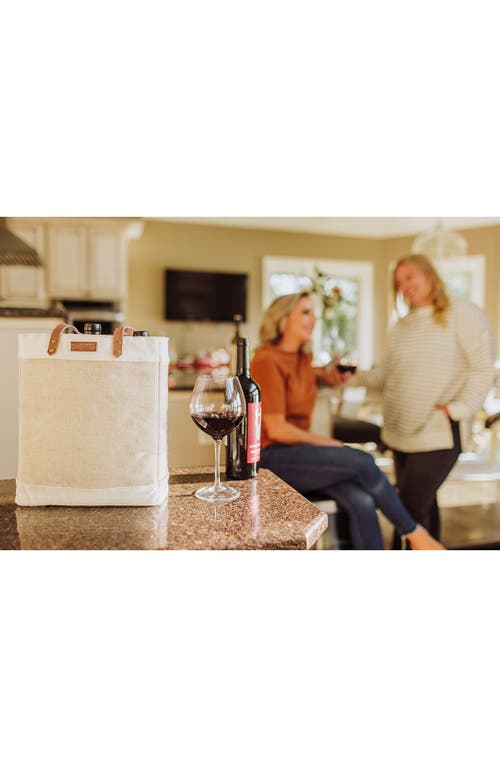 Picnic Time Pinot 3 Bottle Wine Bag In Beige