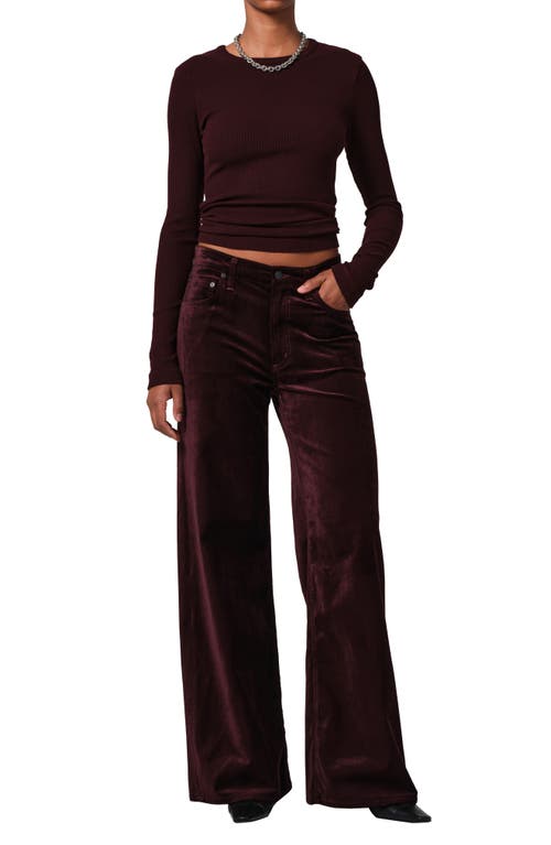 Shop Citizens Of Humanity Bina Rib Crewneck Sweater In Burgundy