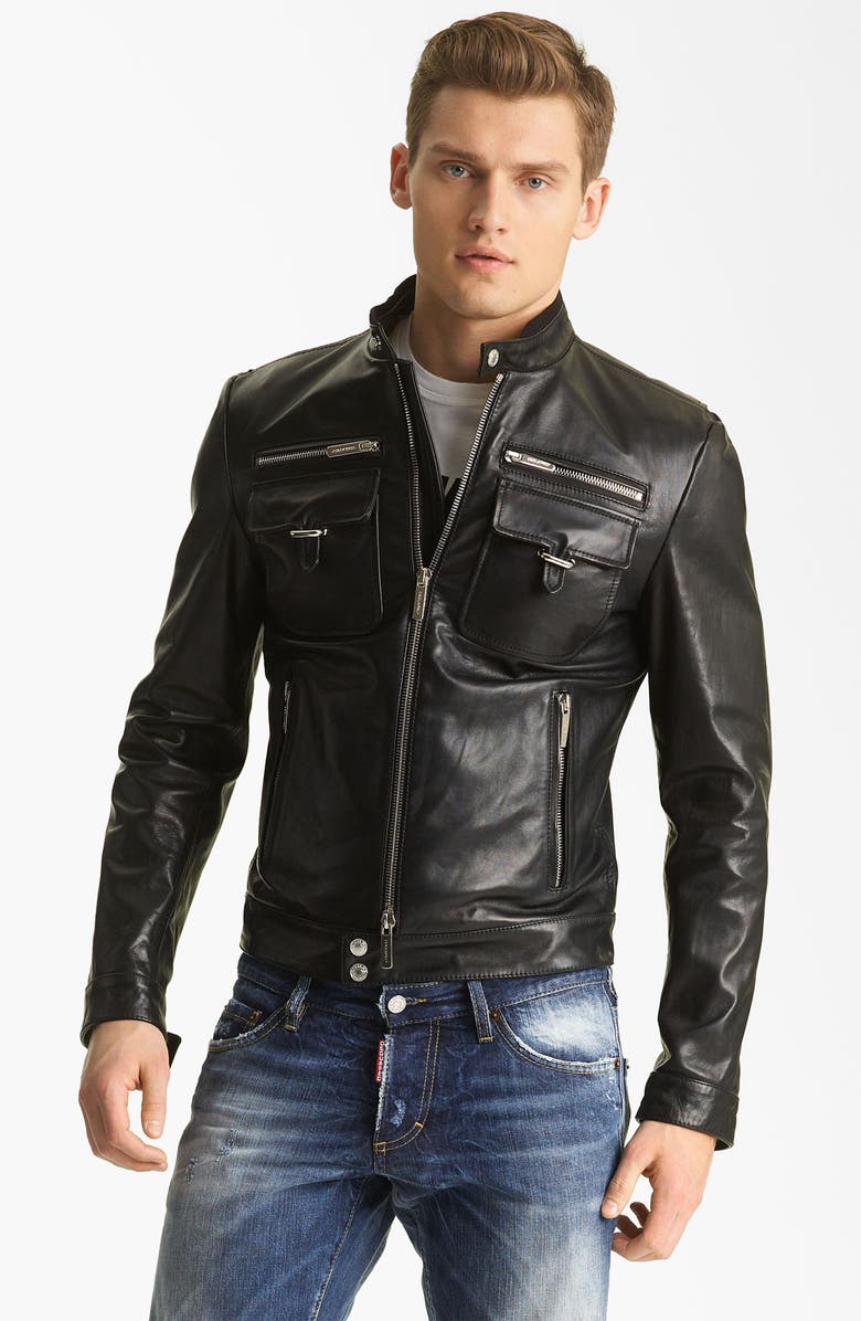 Dsquared2 'Chic' Leather Moto Jacket | Nordstrom