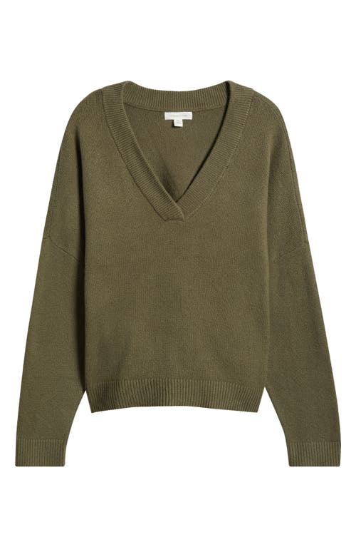 Shop Treasure & Bond Oversize V-neck Sweater In Olive Kalamata