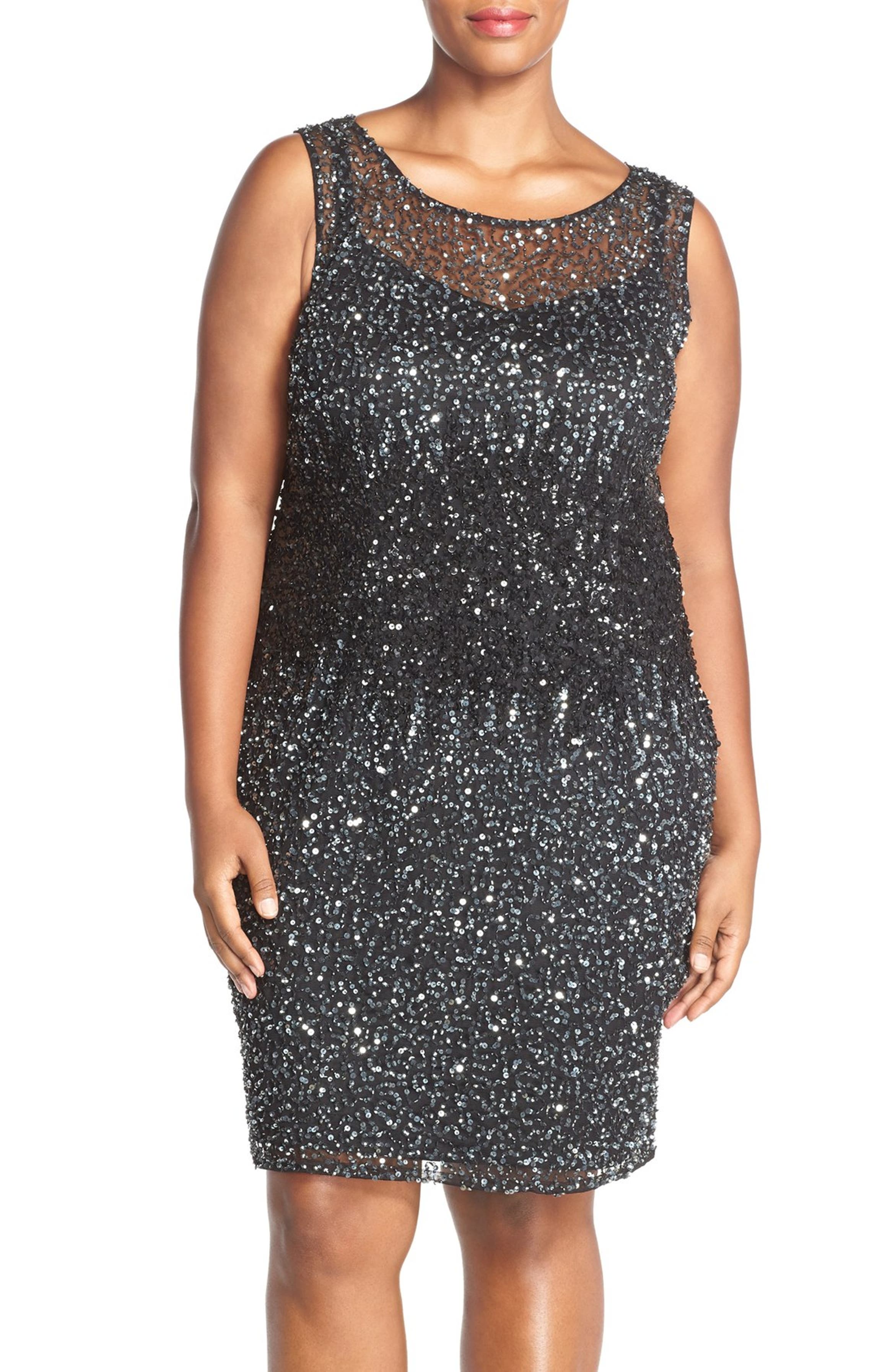 Adrianna Papell Beaded Sleeveless Cocktail Dress (Plus Size) | Nordstrom