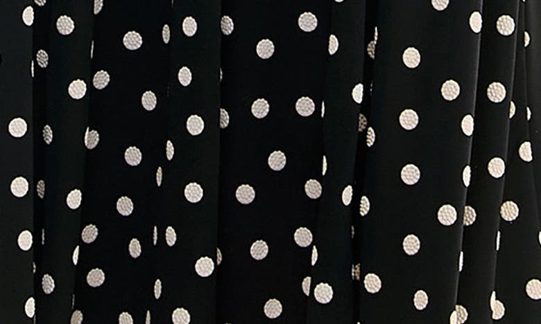 Shop Nina Leonard Boat Neck Midi Dress In Black/white Dot