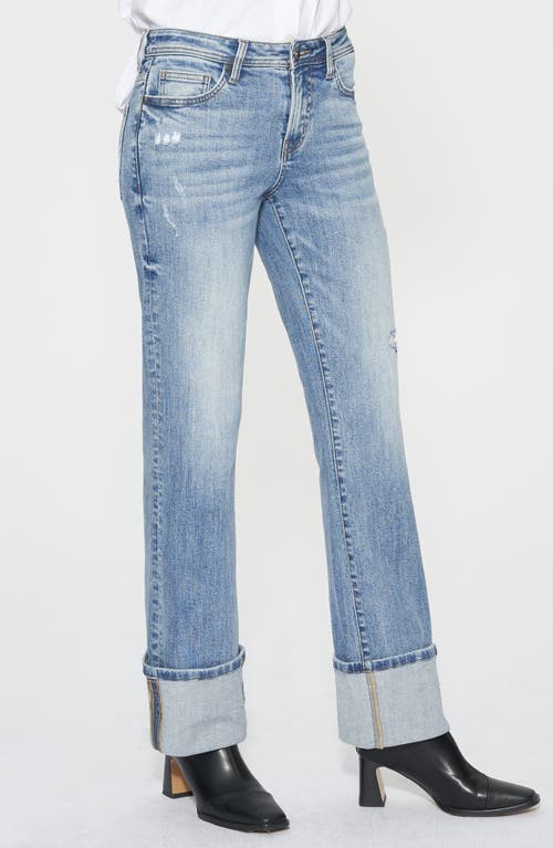 Shop Bayeas Flora Deep Cuff Straight Jeans In Stellar