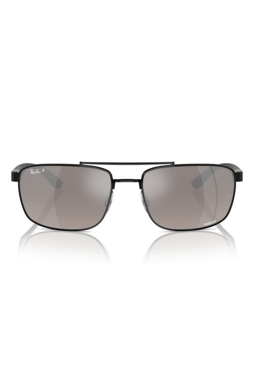 Ray-Ban 60mm Chromance Polarized Rectangular Sunglasses in Black at Nordstrom