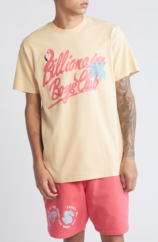 Shop Billionaire Boys Club Flamillionaire Cotton Graphic T-shirt In Beige