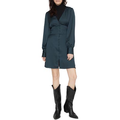 Sanctuary Into The Night V-Neck Long Sleeve Dress, Green