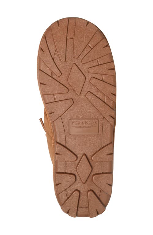 Dearfoams Fireside By Men's Shepparton Lace Up Shearling Bootie In Chestnut