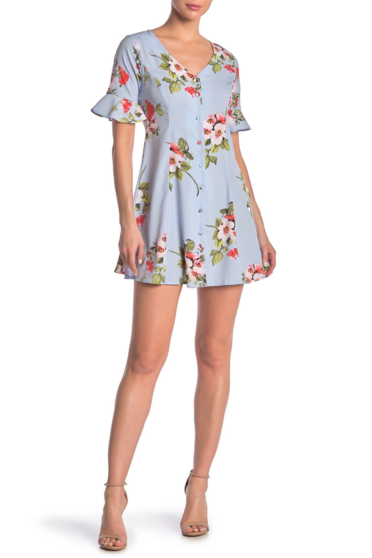 Blu Pepper Floral Fit And Flare Dress Nordstrom Rack