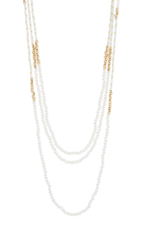 3-Row Faceted Bead Necklace