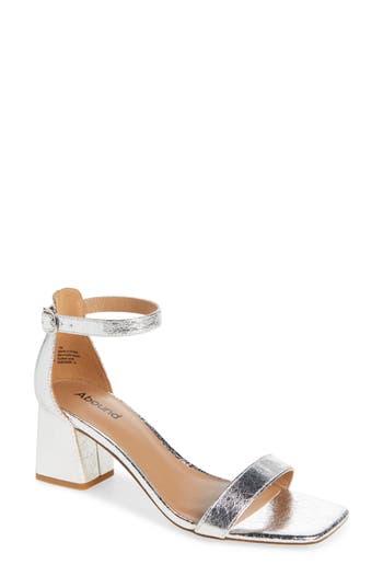Shop Abound Finn Ankle Strap Sandal In Silver Crinkle