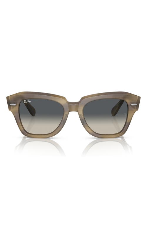 Ray Ban Ray-ban State Street 49mm Gradient Square Sunglasses In Striped Grey