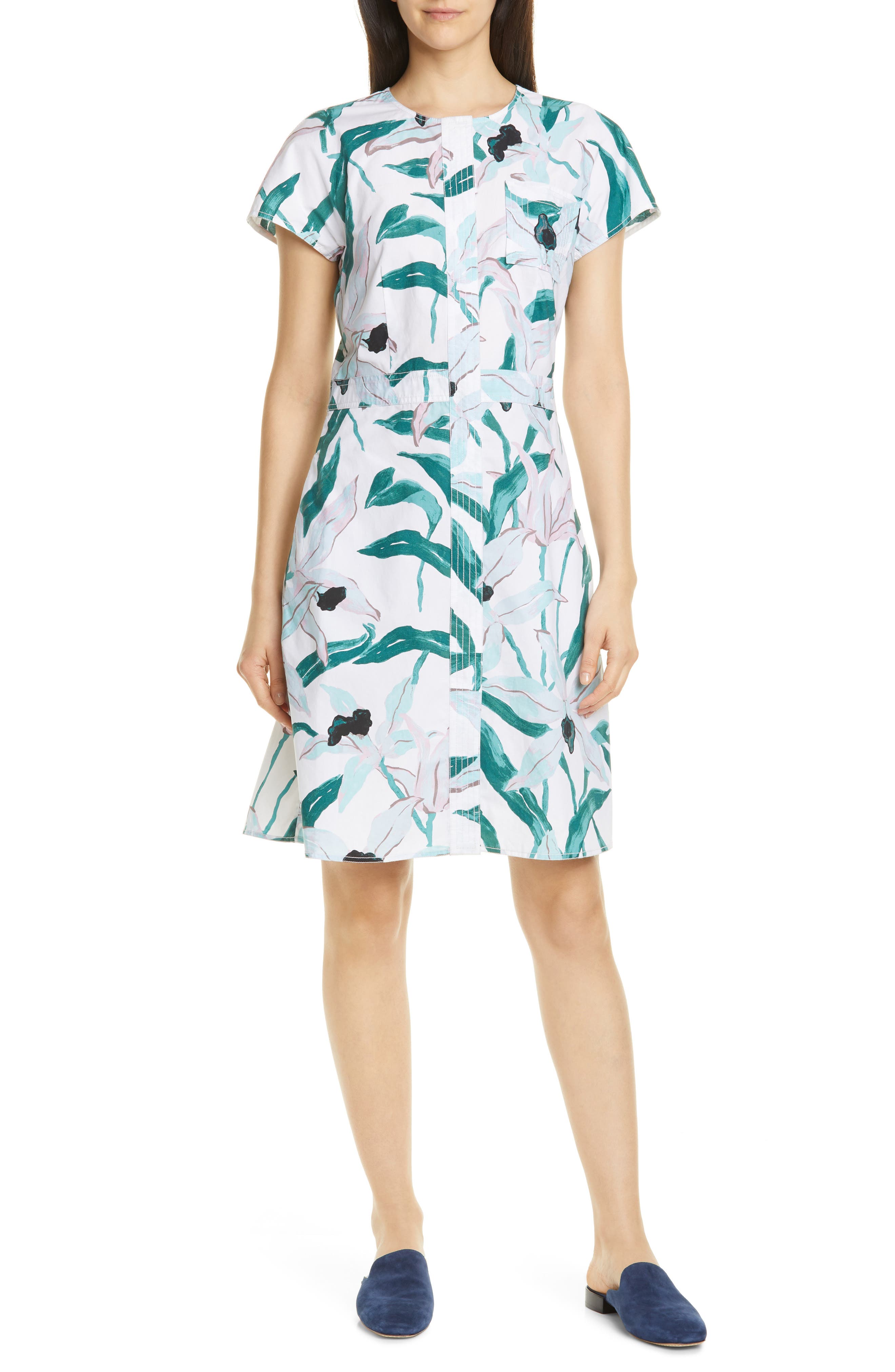 tory burch printed cotton shirtdress