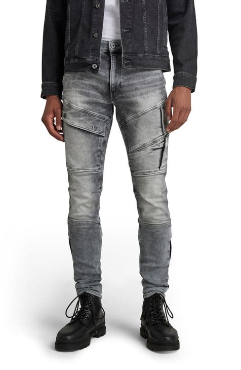 Airblaze 3D Cargo Skinny Jeans (Faded Seal Grey) (Regular & Tall)