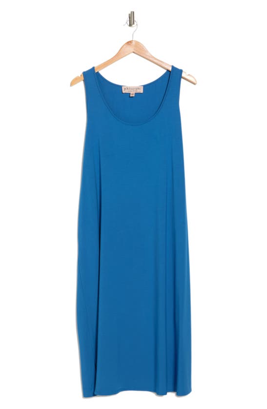Philosophy By Rpublic Clothing Scoop Neck Midi Knit Tank Dress In Azure Blue
