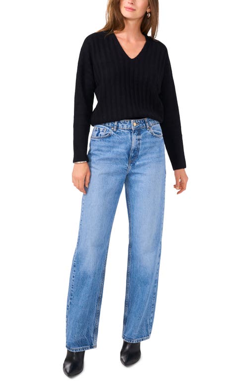 Shop Vince Camuto Rib Sweater In Rich Black