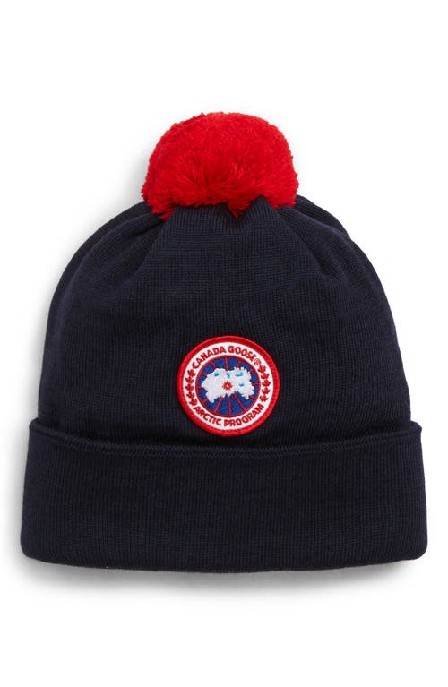 Canada Goose Wool Pom Toque in Navy at Nordstrom