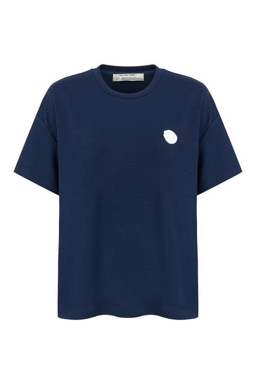 Shop Nocturne Logo Designed Basic T-shirt In Navy Blue