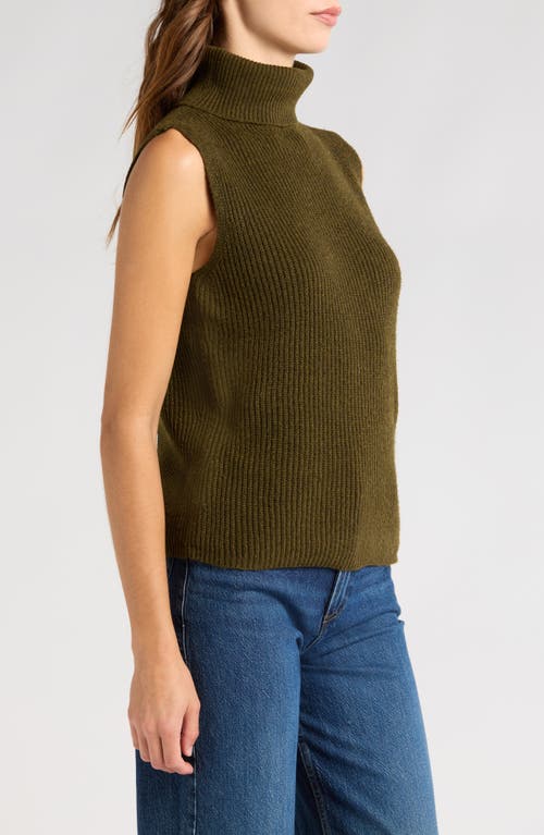 Shop Wayf Faye Sleeveless Turtleneck Sweater In Olive