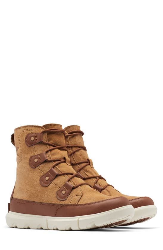 Sorel Explorer Rubber-trimmed Suede Boots In Wood/ Tawny Buff