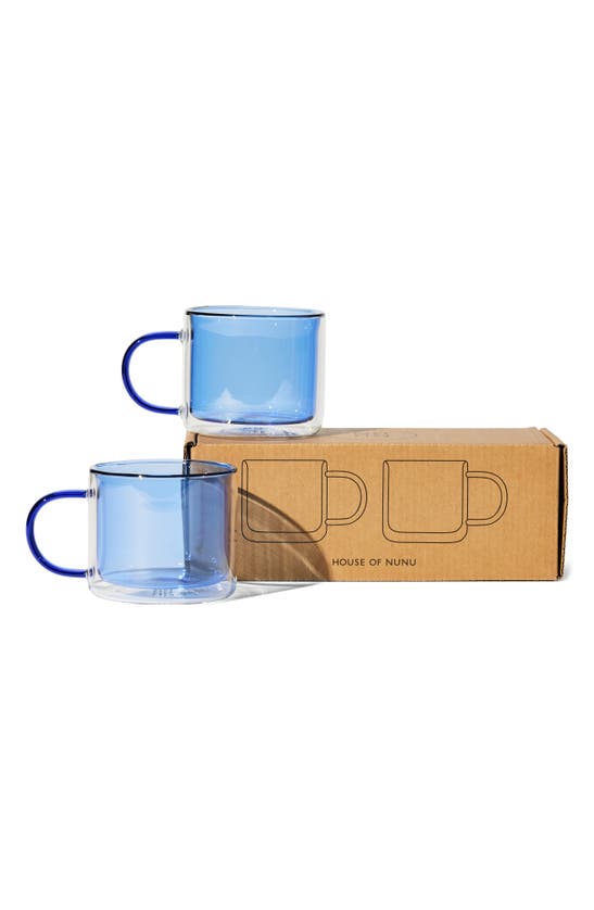 Shop House Of Nunu Set Of 2 Double Trouble Cups In Blue