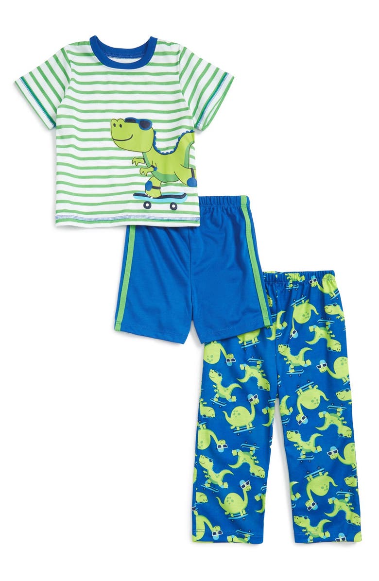 Little Me 'Skate Dino' Three-Piece Pajamas (Baby Boys) | Nordstrom