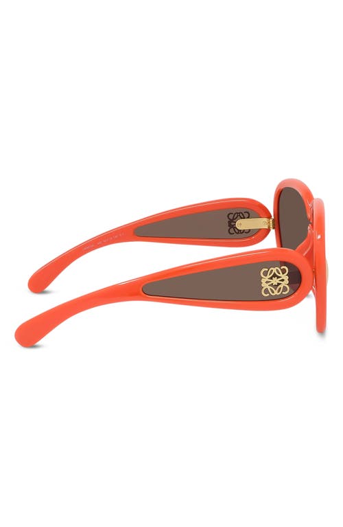 Shop Loewe X Paula's Ibiza 65mm Oversize Pilot Sunglasses In Shiny Orange/brown