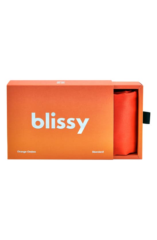 Blissy Mulberry Silk Pillowcase In Orange Ombre