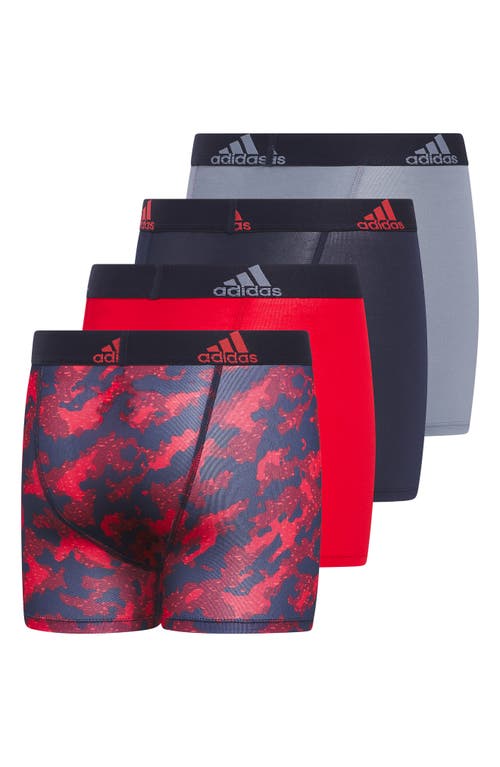 Shop Adidas Originals Adidas Kids' Youth Performance Assorted Boxer Briefs In Camo Ink Blue/scarlet