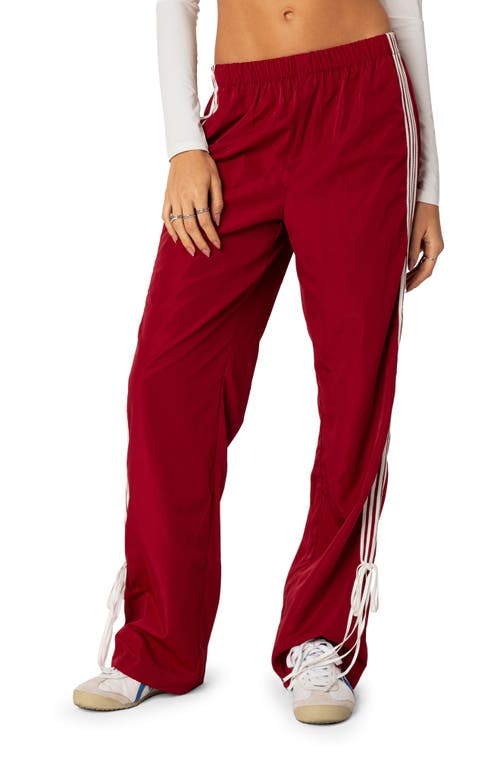 EDIKTED Remy Tie Detail Track Pants Red at Nordstrom,