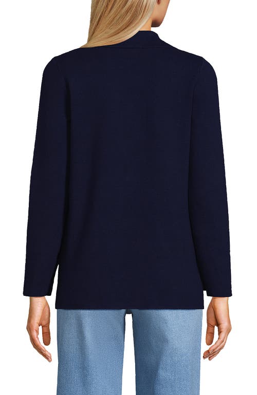 LANDS' END LANDS' END FINE GAUGE COTTON BUTTON FRONT BLAZER SWEATER