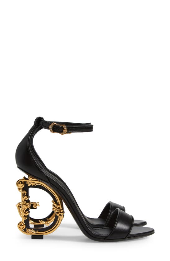 Shop Dolce & Gabbana Dolce&gabbana Keira Baroque Dg Heel Sandal In Nero