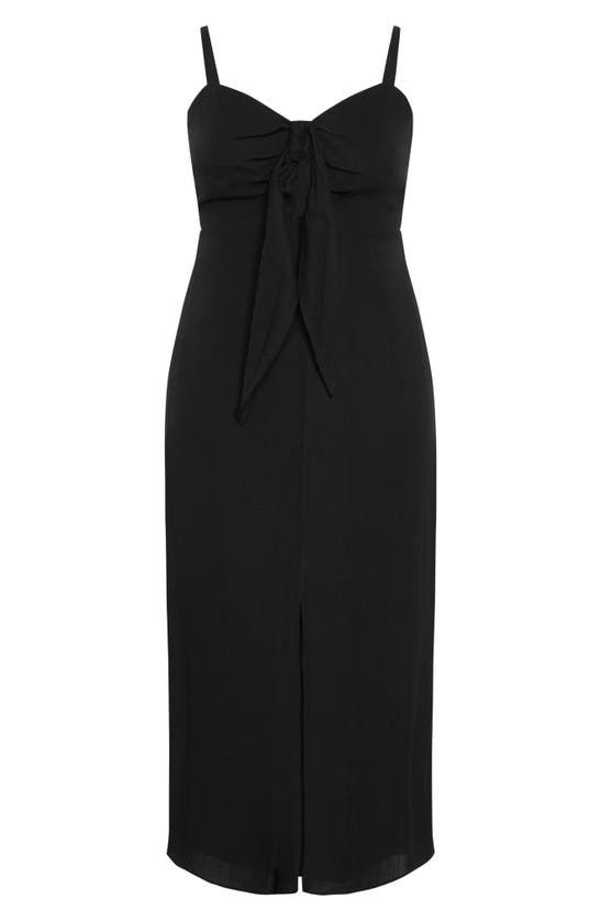 Shop City Chic Abbie Drape Midi Dress In Black