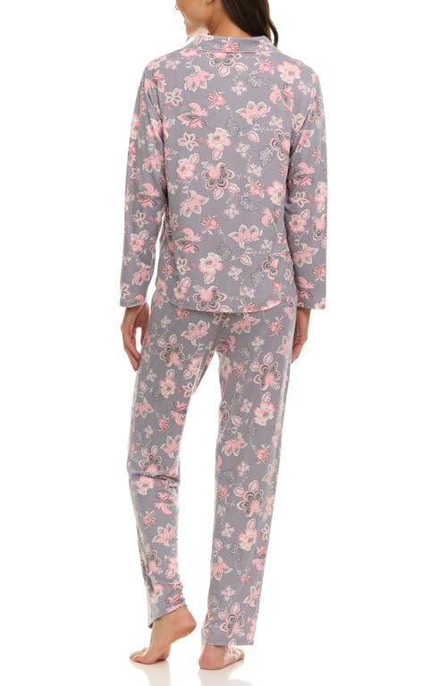 Flora By Flora Nikrooz Lindsey Collared Knit Pajamas In Grey