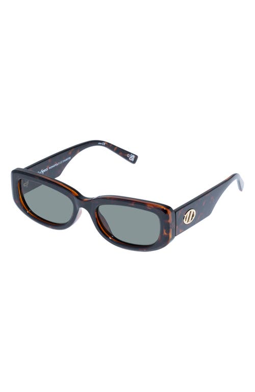 Shop Le Specs Monopoly 55mm Rectangular Sunglasses In Tort