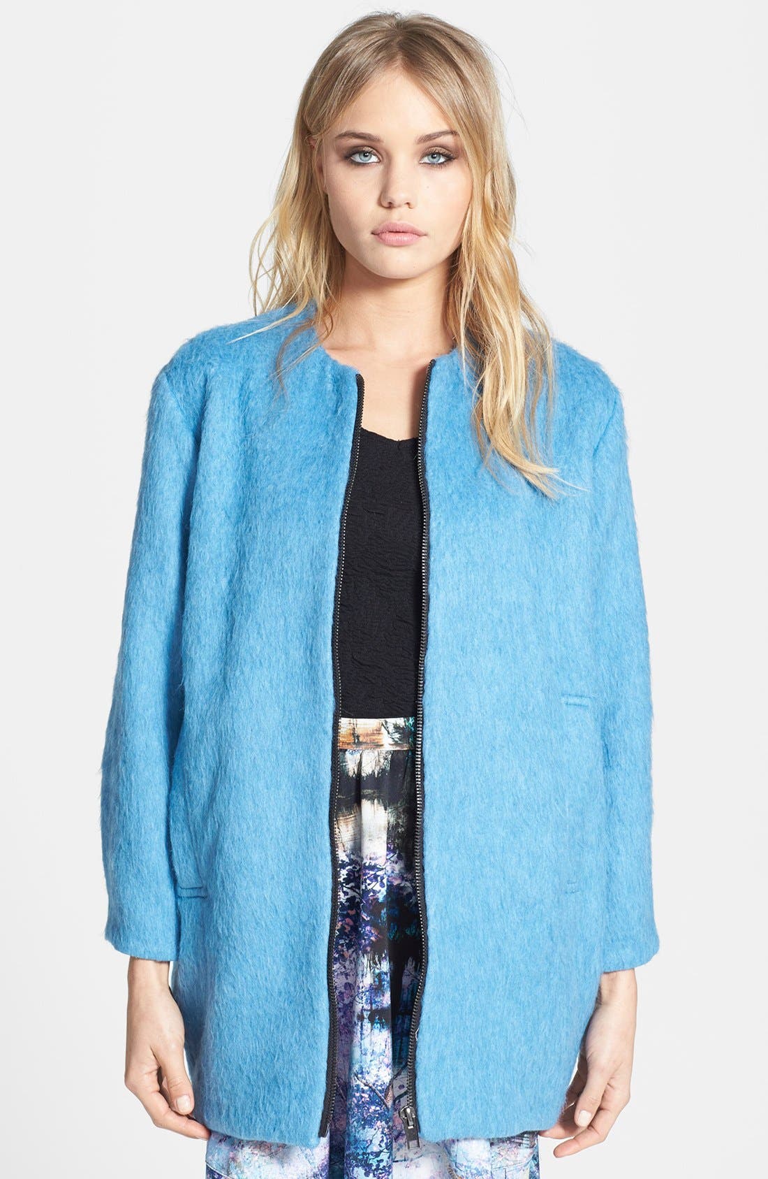 Fluffy Long Bomber Jacket Nordstrom