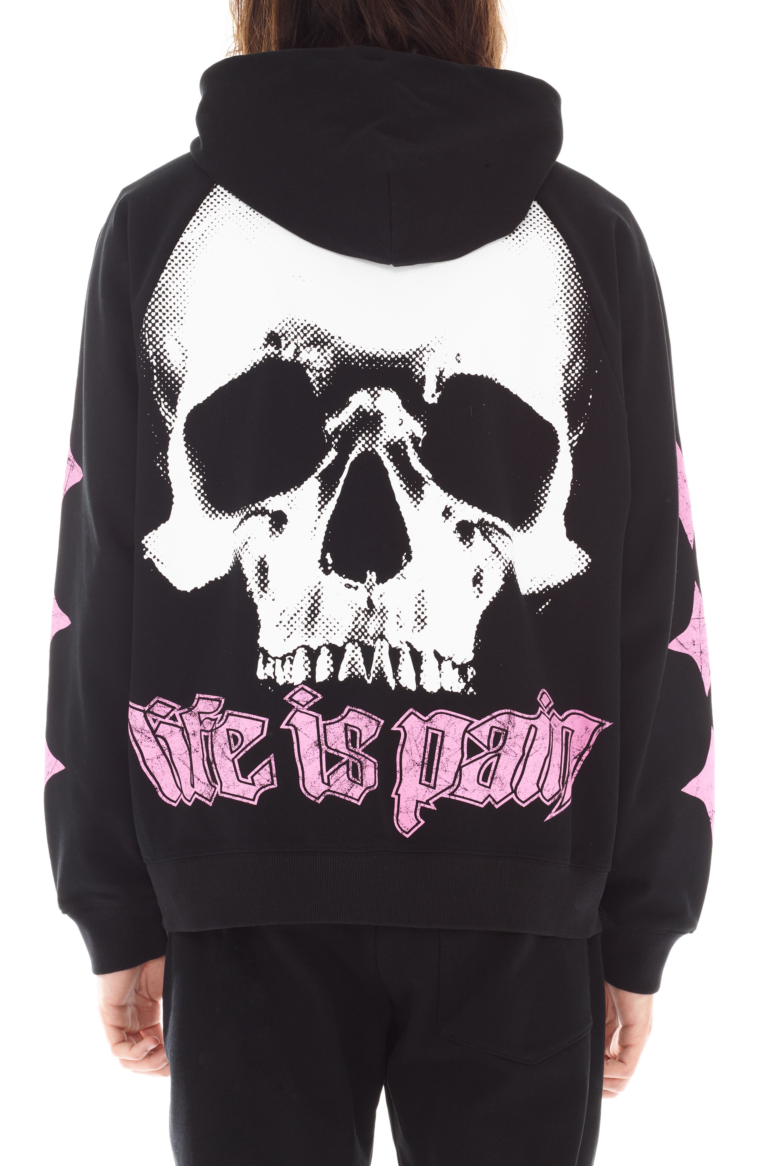 Cult of Individuality Cotton Graphic Zip-Up Hoodie in Black