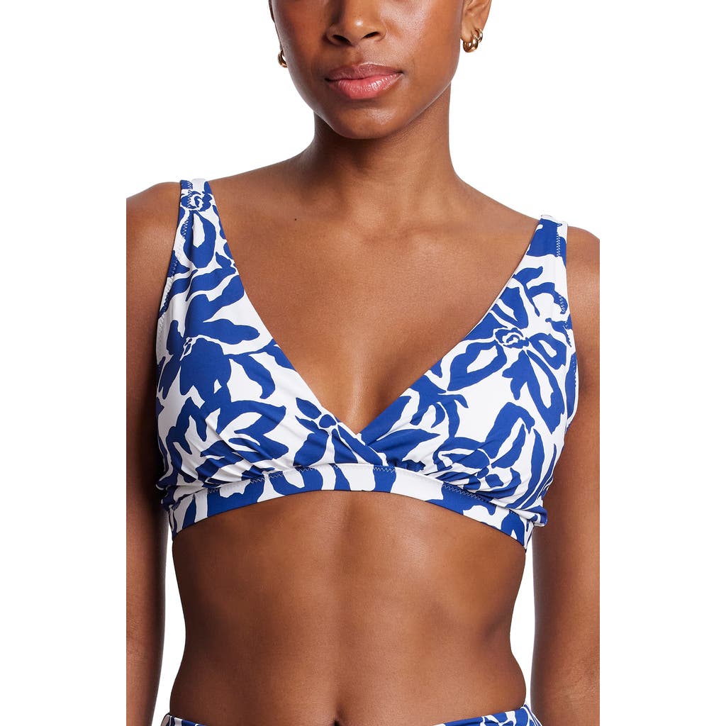 Shop Hanky Panky Wrap Front Bikini Top In Poolside Print