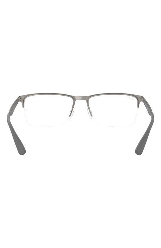 Shop Ray Ban 56mm Rectangle Semi Rimless Optical Glasses In Matte Gunmetal