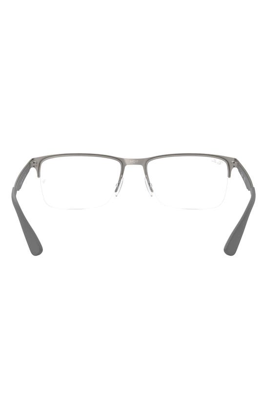 Shop Ray Ban Ray-ban 54mm Semi Rimless Rectangular Optical Glasses In Matte Gunmetal