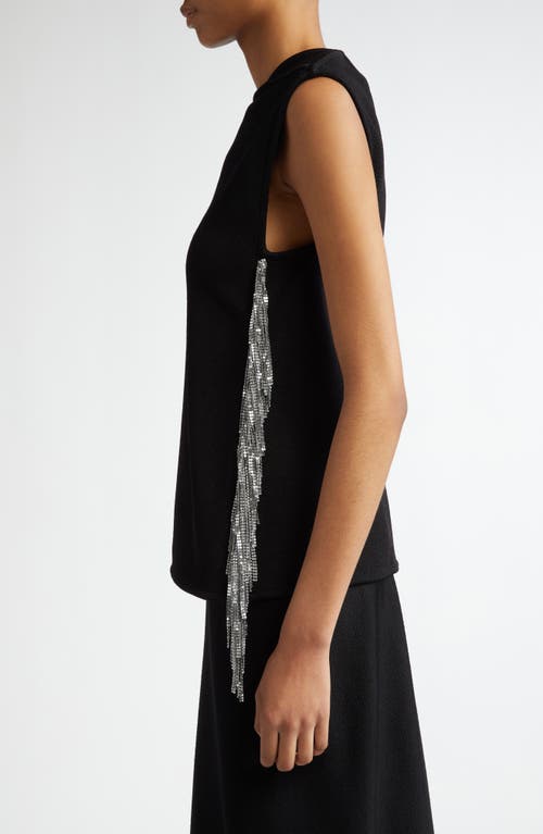 Jil Sander Fringe Embellished Sleeveless Top In Black 001