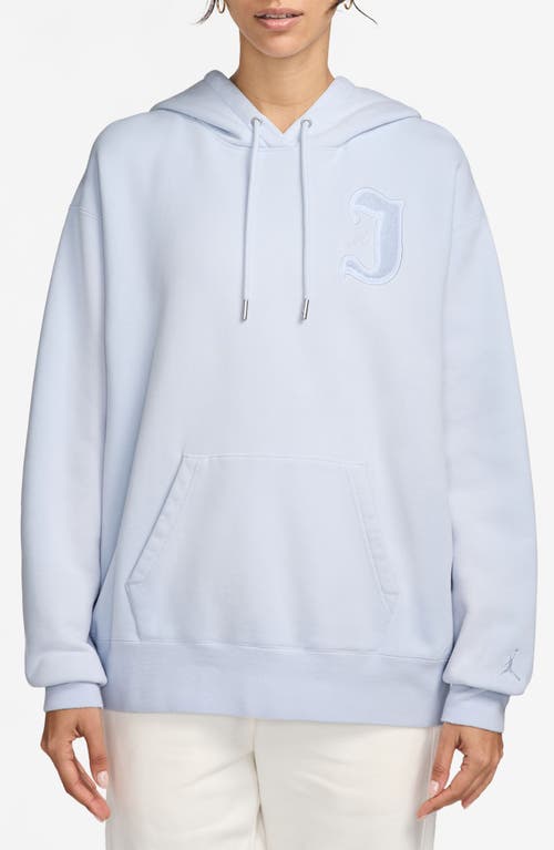 Jordan Flight Fleece Logo Appliqué Hoodie In Football Grey