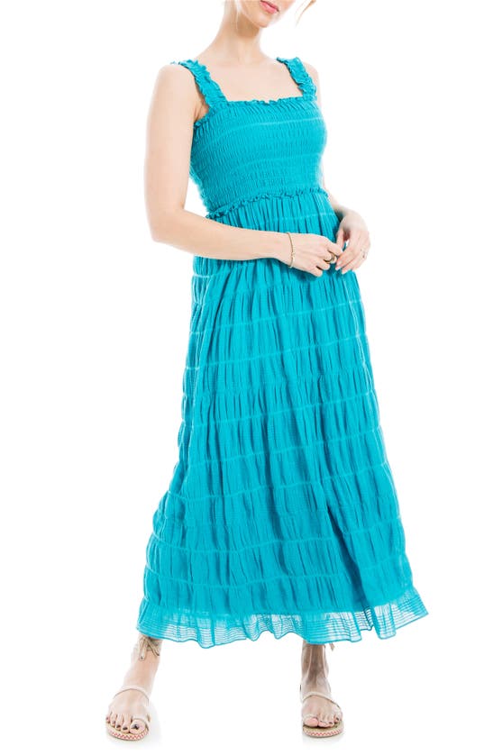 Max Studio London Sleeveless Maxi Sundress In Aqua-aqua