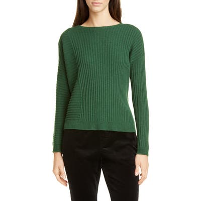 Eileen Fisher Bateau Neck Ribbed Cashmere Sweater