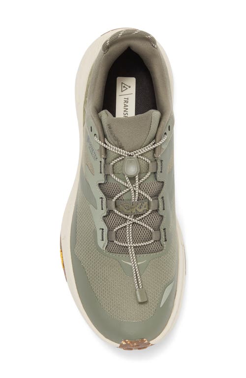 Shop Hoka Transport Gtx Shoe In Slate/oat Milk