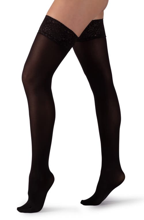 LECHERY® Matte Silky Opaque 70 Thigh High Stockings in Black