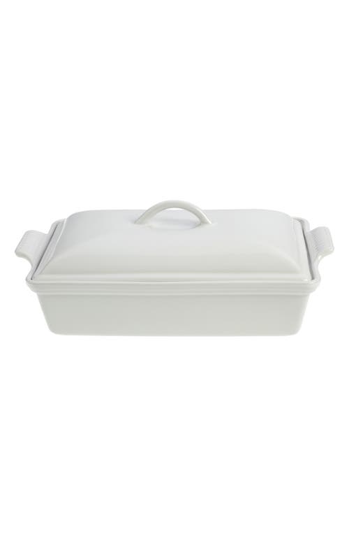 Le Creuset 4-Quart Rectangular Stoneware Casserole with Lid in White at Nordstrom