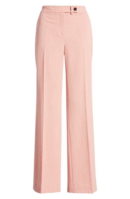 Shop Anne Klein Extended Tab Straight Leg Pants In Red Pear/ Bright White