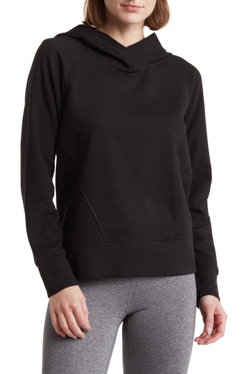 90 Degree By Reflex - Women's Brushed Crossover Cowl Hoodie - Iron - Medium  : Target