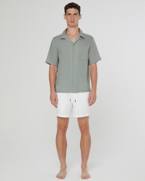 Onia Air Convertible-collar Linen And Tencel™ Lyocell-blend Shirt In Sage